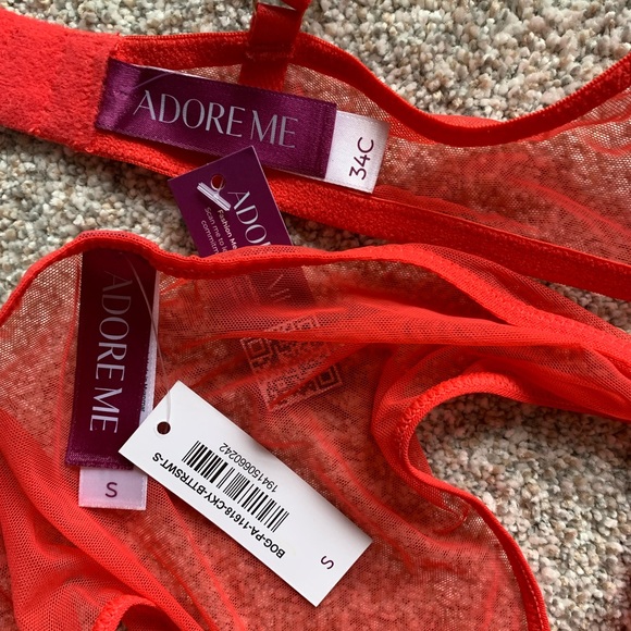 Adore Me Selma Contour Balconette and Panty Set, Red, Size 34C/S NWT - Picture 8 of 11